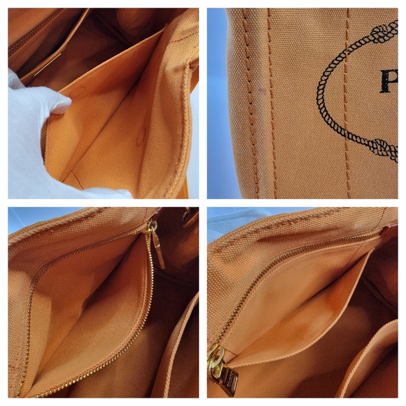 PRADA Canapa Canvas Tote Handbag/Crossbody Bag - Picture 9 of 12